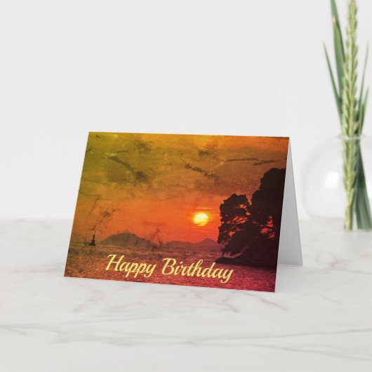 カバットクロアチアビューオブサンセット1974フィルター誕生日 カード (正面)