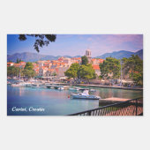 カバット、クロアチアビューオブザタウンホリデー 長方形シール (正面)