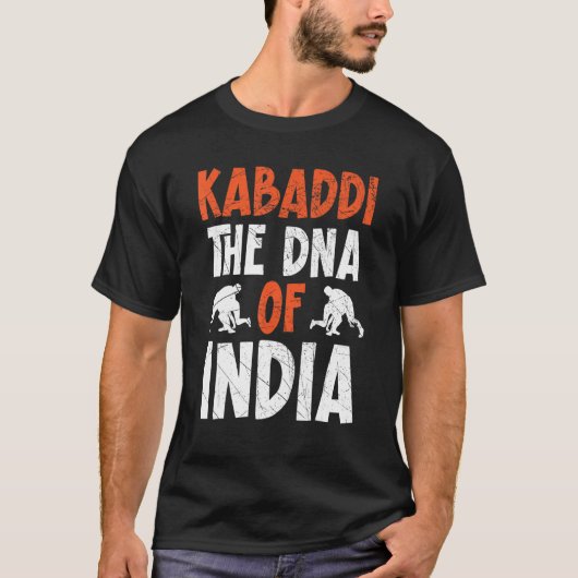 カバディThe Dna Of Indiaインディアンチームスポーツレイダー Tシャツ (正面)