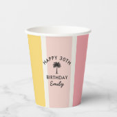 カバナストライプサマーコースト30歳の誕生日 紙コップ (正面)