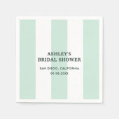 カバナストライプシーグリーンブライダルシャワー スタンダードカクテルナプキン (正面)