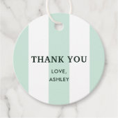 カバナストライプシーグリーンブライダルシャワー フェイバータグ (正面)