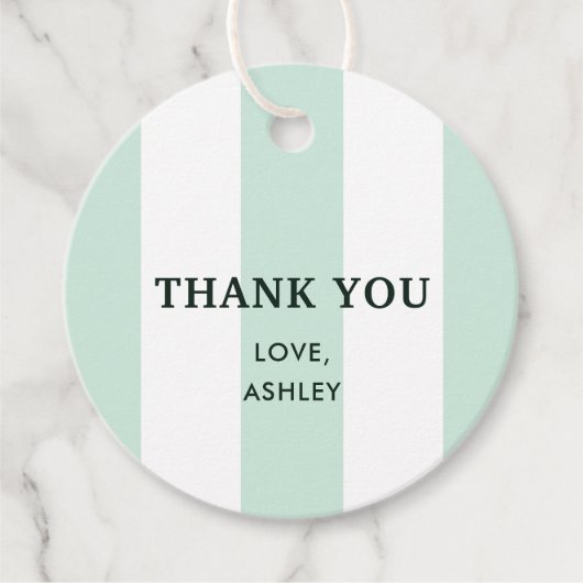 カバナストライプシーグリーンブライダルシャワー フェイバータグ (正面)