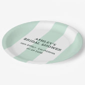 カバナストライプシーグリーンブライダルシャワー ペーパープレート (アングル)