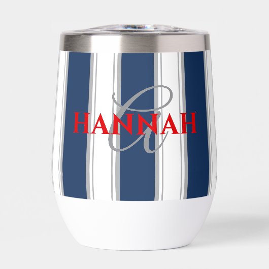カバナストライプモノグラムインネイビーブルー (正面)