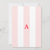 カバナストライプ淡い色のピンクブライダルシャワー 招待状 (裏面)