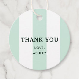 カバナストライプ シーグリーン ブライダルシャワー フェイバータグ