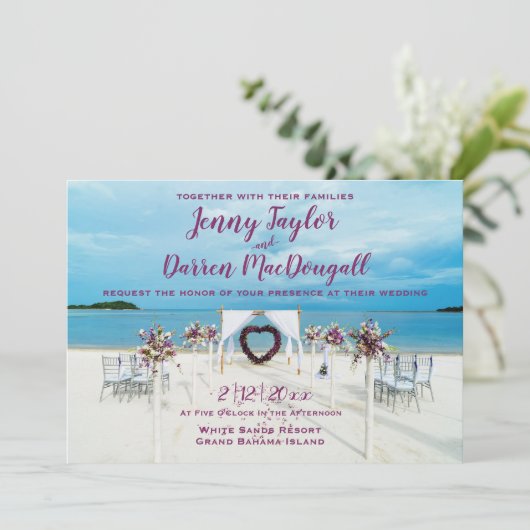 カバナビーチ目的地の結婚式 招待状 (スタンド正面)