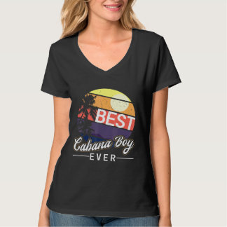 カバナボーイカラフルンサンセットパームツリービーチ男性アット Tシャツ