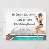 カバナボーイ40歳の誕生日パーティー週末 招待状 (正面)