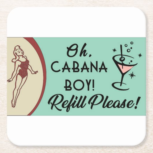 カバナボーイ スクエアペーパーコースター (正面)