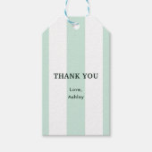 カバナ ストライプ シーグリーン ブライダルシャワー ギフトタグ (正面)