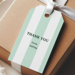 カバナ ストライプ シーグリーン ブライダルシャワー ギフトタグ