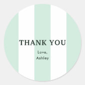 カバナ ストライプ シーグリーン ブライダルシャワー ラウンドシール (正面)