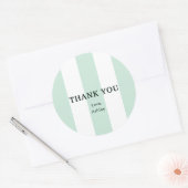 カバナ ストライプ シーグリーン ブライダルシャワー ラウンドシール (封筒)