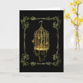 カバノキのジャングル鐘植えアールヌーボーカード カード (黄色い花)