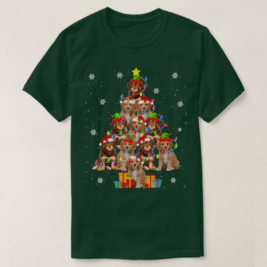 カバプーおもしろいクリスマスツリーサンタカヴォードルドッグXm Tシャツ (デザイン正面)