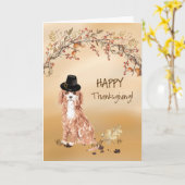 カバプーおもしろいピルグリムハットサンクスギビング カード (黄色い花)