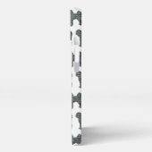 カバプーかわいい犬のシルエットグリッドホワイト iPhoneケース (左側面)