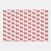 カバプーかわいい犬シルエットレッドウメリーーフマス ラッピングペーパーシート (正面3)