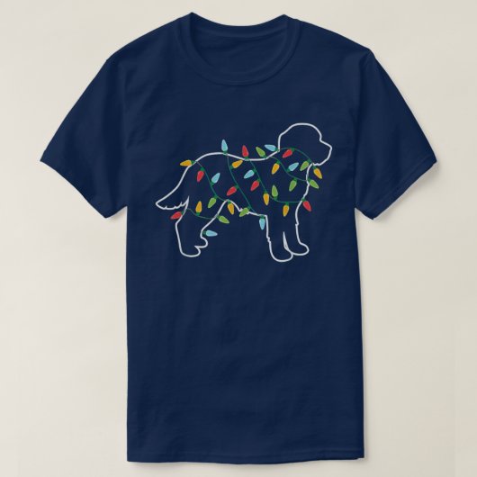 カバプーのクリスマスツリーライトパジャマクリスマスドッグ恋人 Tシャツ (デザイン正面)