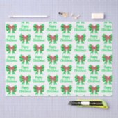 カバプーのクリスマスドッグ&ボウホワイト 薄葉紙 (クラフト)