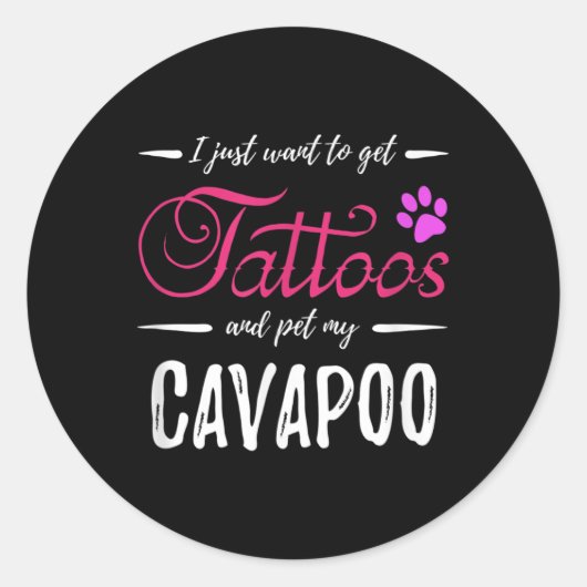 カバプー犬の恋人タトゥーおもしろい犬マママギフトアイディア ラウンドシール (正面)