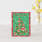 カバプー犬シルエットボーブルクリスマスツリー カード (黄色い花)