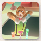 カバプー犬バーテンダーのカクテル準備 コースター (正面)