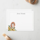 カバポウドグサンフラワーユーカリパーソナライズされた ノートカード (正面/裏面インサイチュ)