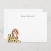 カバポウドグサンフラワーユーカリパーソナライズされた ノートカード (正面/裏面)