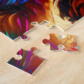 カバポウドッグポートレートアクリルアートプリントドッグ恋人 ジグソーパズル (側面)