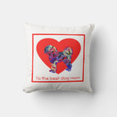カバポシルエットドッグ赤いハートマザーズデイ クッション (正面)