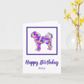 カバポドグシルエットキュートPPY&B誕生日 カード (黄色い花)