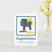 カバポワン子犬おめでとうグリーティングカード カード (黄色い花)