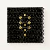 カバラーザツリーオブライフ金ゴールドオンブラック ノートブック (裏面)