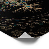 カバラーザライフ大理石と金ゴールド ポスター (角)