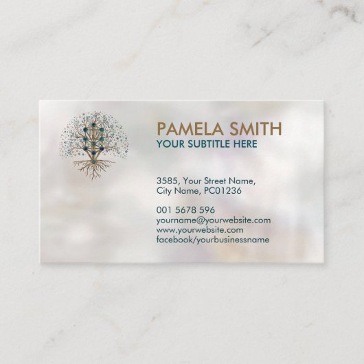 カバラーザライフ大理石と金ゴールド 名刺 (正面)