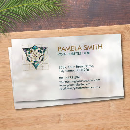 カバラーザライフ大理石と金ゴールド 名刺