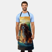 カバリアキングビーチサーフィン絵画ズ エプロン (着用した状態)