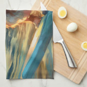 カバリアキングビーチサーフィン絵画ズ キッチンタオル (四つ折り)