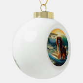 カバリアキングビーチサーフィン絵画ズ セラミックボールオーナメント (左)