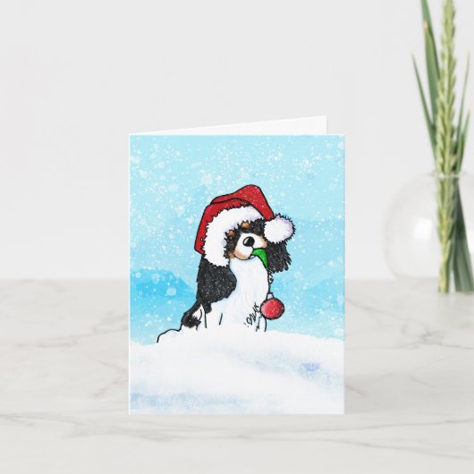 カバリエスパニエル犬クリスマスカード シーズンカード (正面)