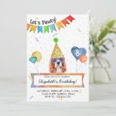 カバリエスパニエル犬レッツポーティードグバースデーパーティー 招待状 (スタンド正面)