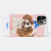 カバリエスパニエル犬犬または写真、青い名前 Case-Mate iPhoneケース (裏面(横))