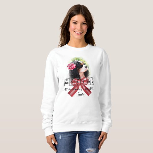 カバリエトリコロール愛犬家クリスマスセーター スウェットシャツ (正面フル)