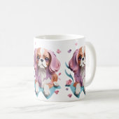 カバリエールキングシャルルフラワーズ紙カッティングアート コーヒーマグカップ (正面右)