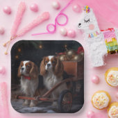 カバリエールキングスノーウィースリークリスマスデコール ペーパープレート (パーティー)