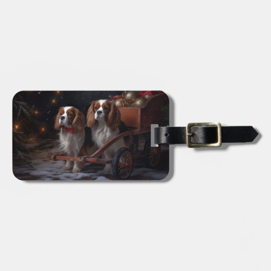 カバリエールキングスノーウィースリークリスマスデコール ラゲッジタグ (正面横)