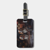 カバリエールキングスノーウィースリークリスマスデコール ラゲッジタグ (正面縦)